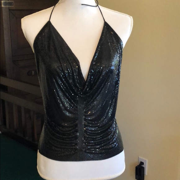 VINTAGE WHITING AND DAVID METAL MESH TOP - Picture 1 of 5